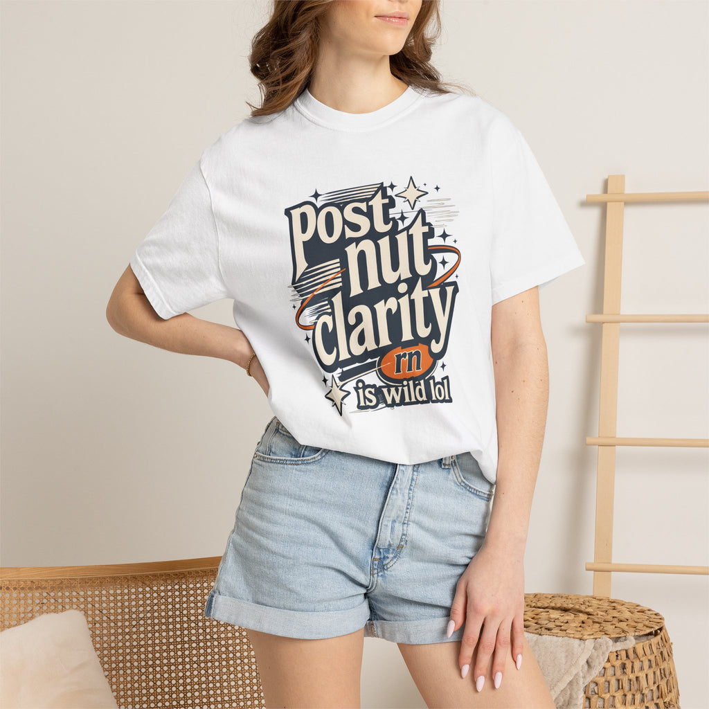 Post Nut Clarity Graphic T-Shirt — Funny Retro Typography Tee