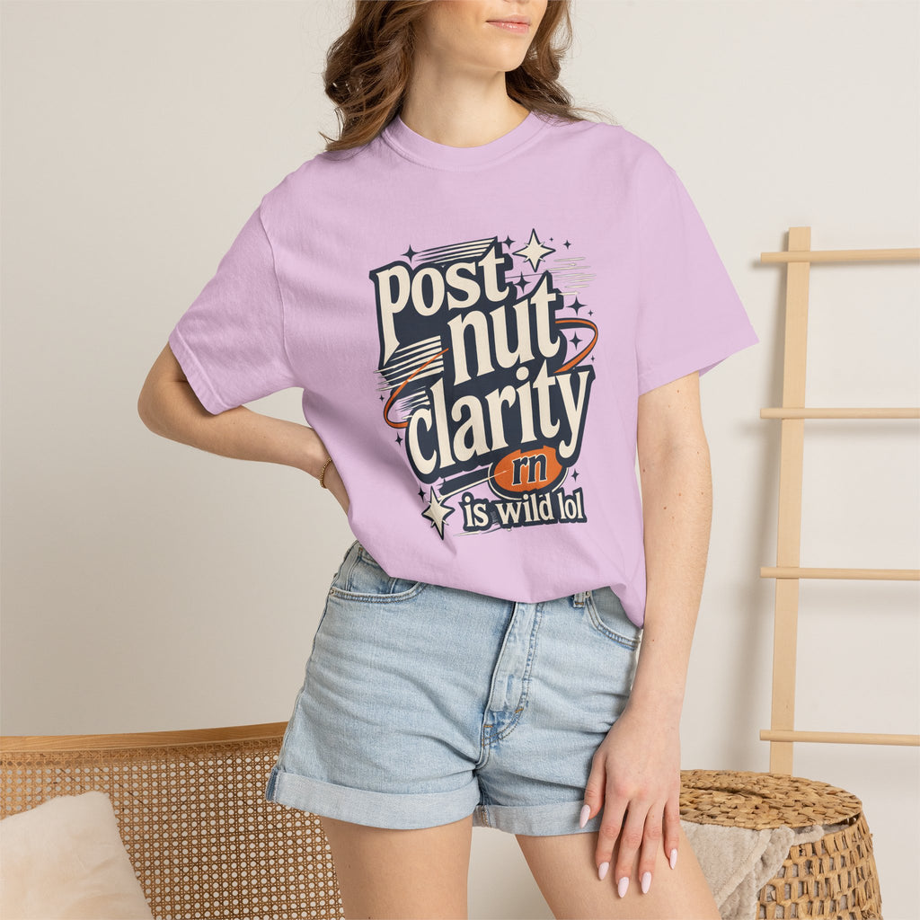 Post Nut Clarity Graphic T-Shirt — Funny Retro Typography Tee