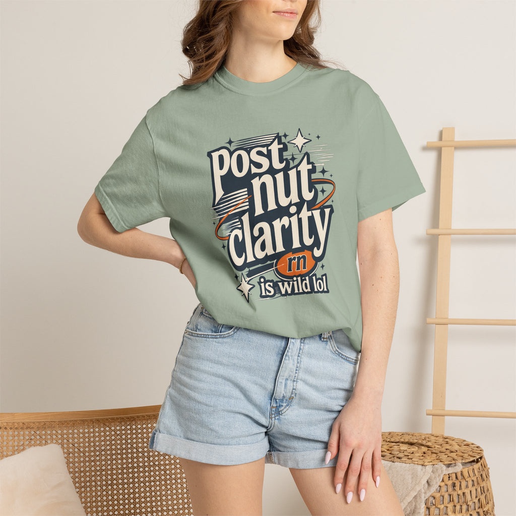 Post Nut Clarity Graphic T-Shirt — Funny Retro Typography Tee