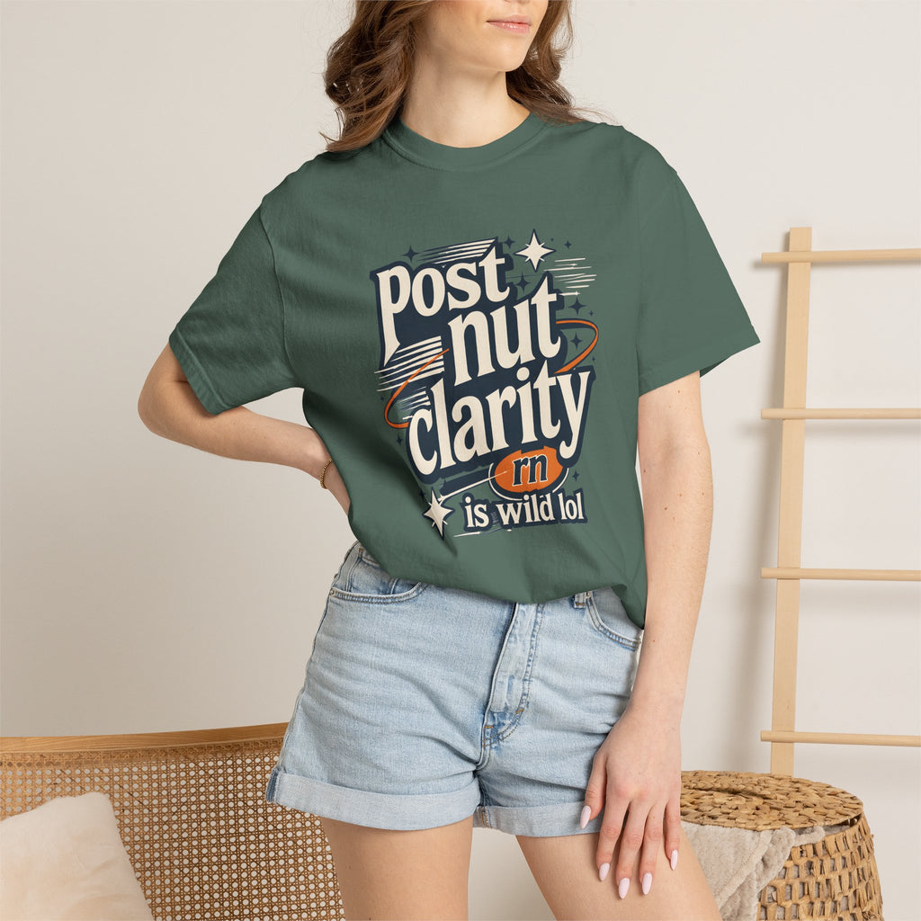 Post Nut Clarity Graphic T-Shirt — Funny Retro Typography Tee