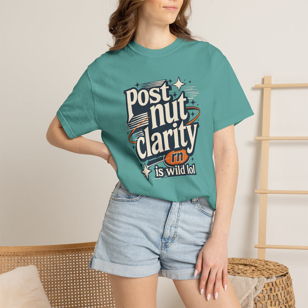 Post Nut Clarity Graphic T-Shirt — Funny Retro Typography Tee